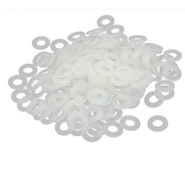 Sourcingmap M5 x 10mm x 1mm Nylon Flat Washers Spacers Gaskets Fastener Grey White 200PCS