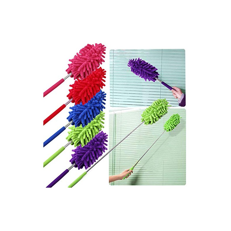 SEIWEI Telescopic Microfibre Extendable Duster for Home Car Cleaning Tool