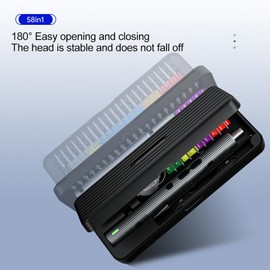 Electric Screwdriver Kit, 58-in-1 Cordless Mini Precision Screwdriver Set with 50 Magnetic Bits and LED Lights, Rechargeable Repair Tool Kit for Watches, Phones, Glasses, Laptops