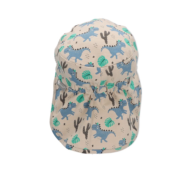 Sterntaler Boys' Peaked Cap with Neck Protection Desert Dinosaur Sun