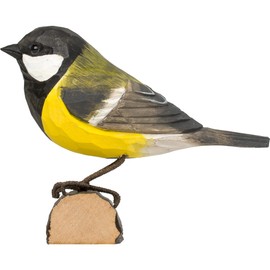 WILDLIFEGARDEN Wildlife Garden - DecoBird Great Tit (WG401) - Hand Carved Decorative Bird Figurine Made of Linden Wood - Small European Birds Collection