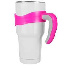 30 oz Tumbler Handle, Anti Slip Travel Mug Grip Cup Holder for Stainless Steel Tumblers, Suitable for Trail, Sic, Yeti, Ozark and More 30 Ounce Tumbler Mugs (Pink)