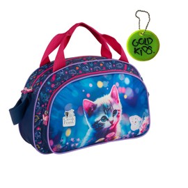 Goldkids - Sporttasche Kinder für Mädchen & Jungen - Umhängetasche mit Katze Motiv - Schwimmtasche mit verstärktem Boden - Trainingstasche 40 cm x 23 cm x 14 cm