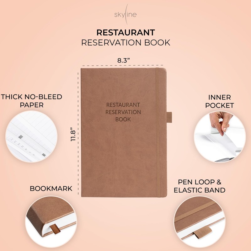 Skyline Restaurant Reservation Book – Undated Dinner Table Reservations Book