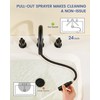 FELIXBATH Bathroom Faucet with Sprayer, Matte Black Bathroom Faucet 3
