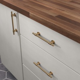 Franklin Brass Adjusta-Pull Bar (5-Pack) Adjustable Cabinet Handles 1-3/8" to 6-5/16" Hole to Hole Champagne Bronze Kitchen Cabinet Pulls Hardware Dresser Gold Drawer Pulls P44365-CZ-B