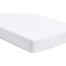 Dudu N Girlie Fitted Sheet For Travel Cot Mattress | 65x95 Travel Cot Mattress Sheets | Jersey Soft Bedsheet Hypoallergenic Elasticated Breathable Fitted Cot Sheets (Pack of 2, White & Cream)