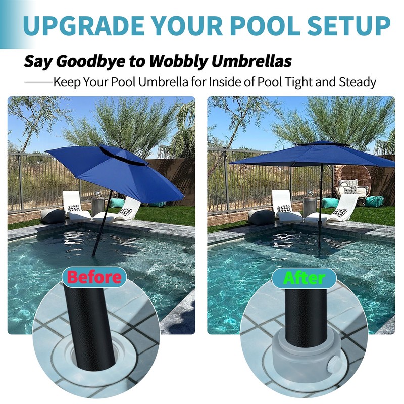 Pool Umbrella Pole Stabilizer, Pool Umbrella Adapter for Single-Threaded Baja