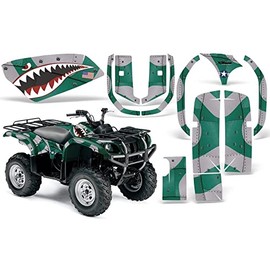 AMR Racing ATV Graphics kit Sticker Decal Compatible with Yamaha Grizzly 660 2002-2008 - P-40 Warhawk Green