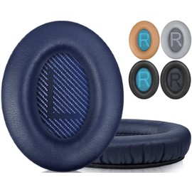 JALPolat® Replacement Earpads Cushions for Bose QuietComfort 35 (QC35) & Quiet Comfort 35 II (QC35 ii) / QC25 / QC45 Headphones, Ear Pads with Softer Leather, Noise Isolation Foam (Midnight Blue/Navy)