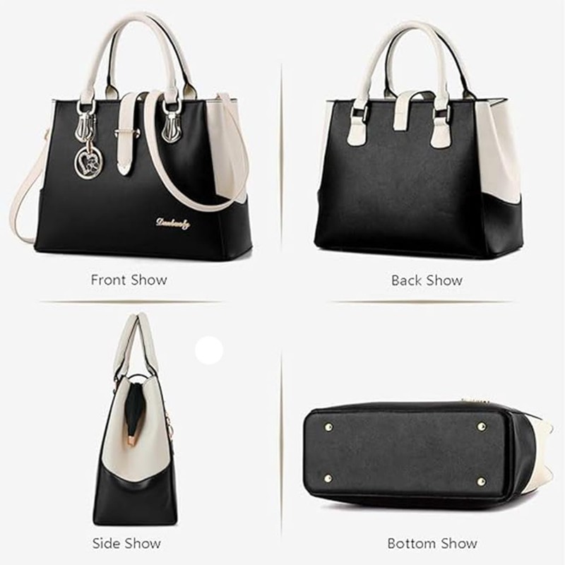 BestoU Women's Large Black Handbag, Modern Women's Handbag Large Shoulder