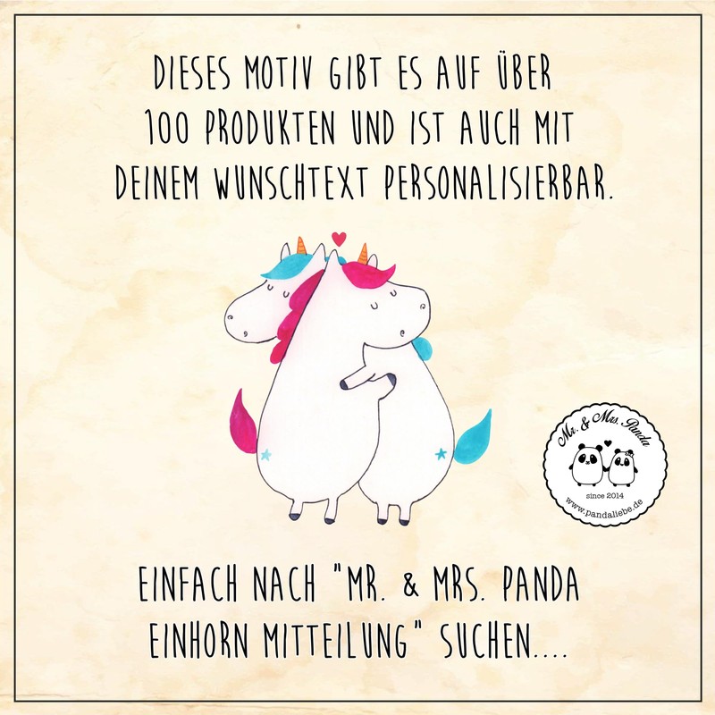 Mr. & Mrs. Panda 10er Set Personalisiertes Untersetzer Set Einhorn