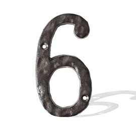 Cast Iron Metal House Numbers 5.5" Heavy Duty Embossed House Address Numbers 0 to 9 Indoor Outdoor DIY Projects Hanging Wall Sign Letters Decor