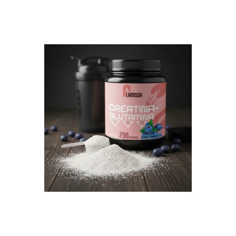 Creatina Glutamina 1 Kg Flamish Pre Entreno 50servicios Mora Azul