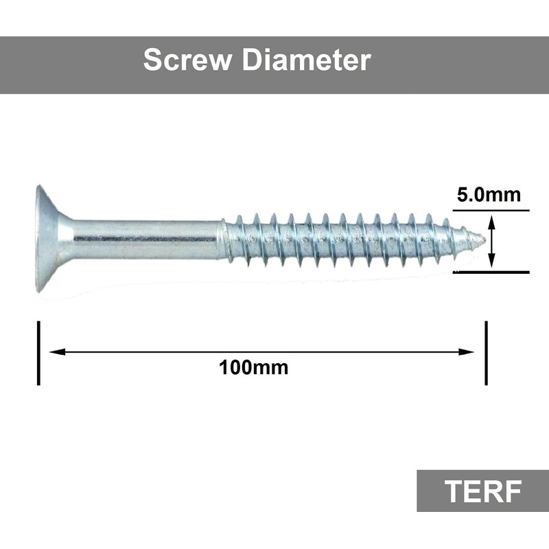 TERF® 5.0mm X 100mm Pozi Flat Double Countersunk Stainless Steel