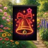Saoplasa Christmas Garden Flag 12x18 Inch Double Sided Neon Bell