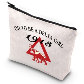 G2TUP Elephant 1913 Sorority Makeup Bag Oh To Be A Girl Cosmetic Pouch with Zippered Pocket for Women Girls (Oh To Be)