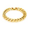 Fusamk Hip Hop Stainless Steel Bracelet Flat Link Bracelet Cuban