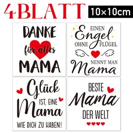 4 Stickers for Flower Pot Mum Gift Mother's Day Rub on Sticker Mother's Day Gifts Best Mum in the World Sticker Rub Ons Flower Pots Cup Transfer Sticker Thank You Birthday 10 cm