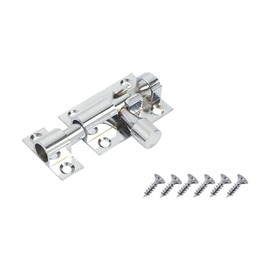 Chrome 38mm Bolt Locks for Doors Windows Slide Latch Lock Chrome Sliding Door Lock Heavy Duty Sliding Latch Lock with Screws for Bathroom Toilet Shed Door Pack of 1.