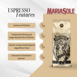 Mariasole Caffè Espresso E.S.E Pads, 50 Pieces, 7 g Each – Premium Coffee Pods – Traditional Roasting Over Wood Fire Handmade