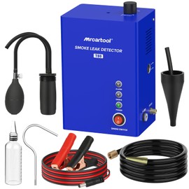 MR CARTOOL T80 Automotive Smoke Machine Leak Detector, EVAP Vacuum Smoke Tester Machine with Liquid Level Gauge, Built-in Air Pump Smoke Detector for All DC 12V Vehicles