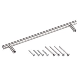 METALLIXITY T Bar Pull Handle (160mm/6.3'') Hole Center Distance, (10mm/0.39'') Dia, Stainless Steel Cabinetry Pulls - for Home Kitchen Drawer, Silver Tone