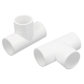 sourcingmap 25mm Inner Dia 3 Way T Shaped PVC Water Pipe Tube Joint Connector 2pcs