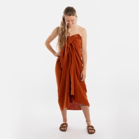 KNIT FACTORY - Liv Pareo/XL Scarf - Beach Towel, XXL Scarf and Pareo in One - Multifunctional Muslin Scarf - Summer Towel Dress - Women's Pareo Made of 100% Organic Cotton, earth