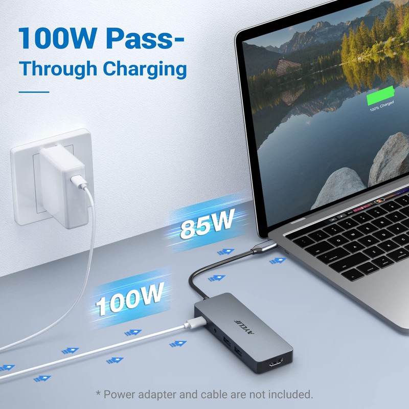 10 in 1 USB C Adapter, AYCLIF USB C Hub,
