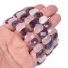 Amethyst Rose Quartz Gemstone Faceted 14mm Oval Beads Stretch Bracelet