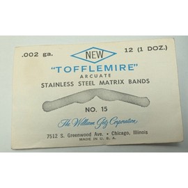 Matrix 5 Pack of Tofflemire Stainless Steel Matrix Bands #1 .0015 1 Dozen/Pack