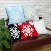 Elife Soft Square Christmas Snowflake Home Decorative Canvas Cotton Embroidery