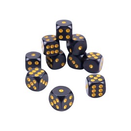 SurfaceMitt Luxury Black and Gold Dice Set 10 Count, Premium Durable Gaming Dice for Tabletop and RPGs