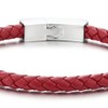COOLSTEELANDBEYOND Unisex Mens Women Thin Red Braided Leather Bracelet Leather