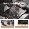 Large Dark Brown Marble Vanity Tray, Scalloped Bathroom Counter Tray