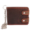 MORUCHA RFID Blocking Men's Biker Wallet Genuine Distressed Hunter Leather