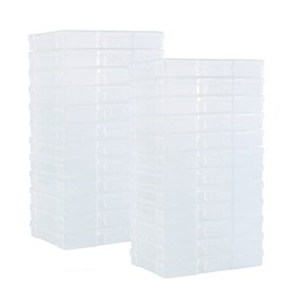 Naivees 24 Pack Photo Case 5" x 7" Photo Storage Boxes Inner Photo Organizer Boxes Clear Plastic Picture Boxes Transparent Craft Keeper Photo Containers for Photos, Pictures,Art (24 PACK)