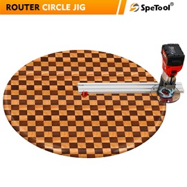 SpeTool Juice Groove Router Jig, 2-In-1 Adjustable Router Jigs and Templates for Cutting Board and Circles with Metric/Imperial Scales, Router Circle Cutting Jig for Woodworking, Aluminum