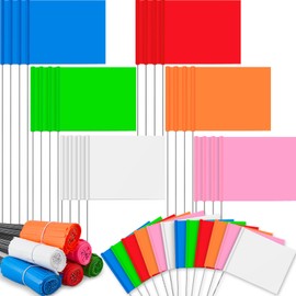 Amylove 540 Pieces Marking Flags 15 x 4 x 5 Inch Marker Flags for Lawn Yard Flags Lawn Flags Survey Flags for Lawn Irrigation Landscape Fence Sprinkler Flag Marking Pet Training (Bright Color)