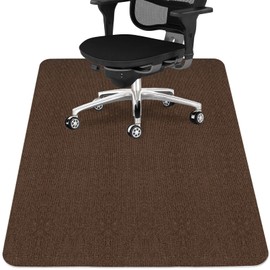 Sycoodeal Office Chair Mat for Hardwood Floor,Office Computer Gaming Chair Mat for Tile Floor,Large Floor Protector Rug,Anti-Slip,Easy to Clean,Coffee(55"x36")