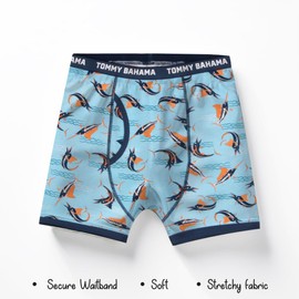 Tommy Bahama Boys 5-Pack Cotton Boxer Briefs - Soft, Tag Free Underwear Multipack for Kids and Toddlers (Blue/Orange, Size 4T)