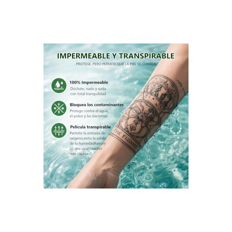 Parches para Tatuajes Impermeable, 20CM x10M Apositos | Vendaje Transparente,