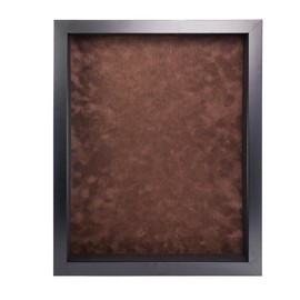 16x20 Shadow Box Frame Black Wood with a 1 3/4" Usable Display Depth Includes a Brown Suede Acid-Free Backing Board, UV Resistant Acrylic, and Hanging Hardware