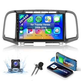 HiFi 2+64G for Toyota Venza 2009-2016 Android Car Radio Stereo, Wireless Carplay Android Auto 9 Inch Touch Screen Bluetooth Car Audio Receiver GPS WiFi Backup Camera FM/RDS SWC