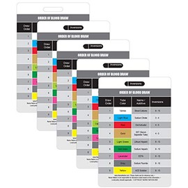 Order of Blood Draw Vertical Badge Card (5 Card Pack) - Excellent Resource for Nurses, Nursing Clinicals and RN Students - Great Nursing School Supplies and Accessories