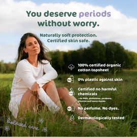 Naty Panty Liners Large Wrapped | 100% Certified Organic Cotton top Sheet| Certified Skin-Safe | Unscented, 0% Conventional Plastic | Comfortable & Breathable | 28 Liners