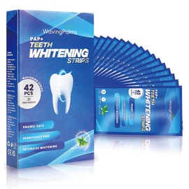 Professional Teeth Whitening Strips Kit for Sensitive Teeth - Gentle & Effective Hydrogen Peroxide-Free Treatments - Mint White Strips (42 Count, Pack of 1)