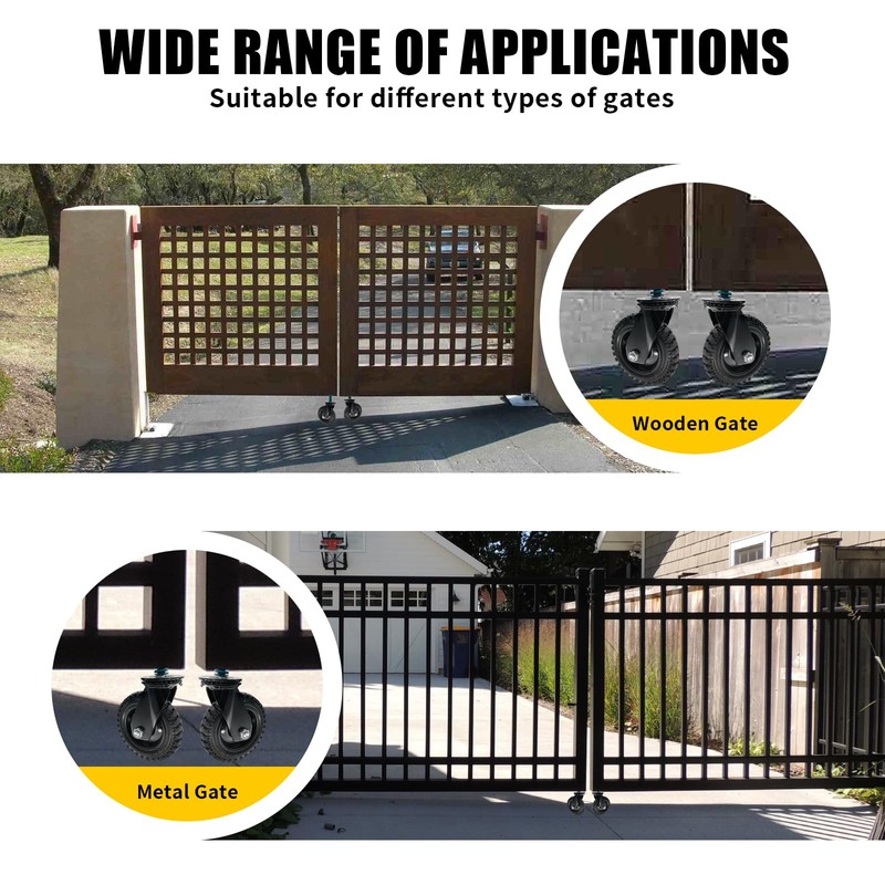 Qrooviiy 8Inch Fence Gate Wheels,600 lbs Capacity Gate Wheels with