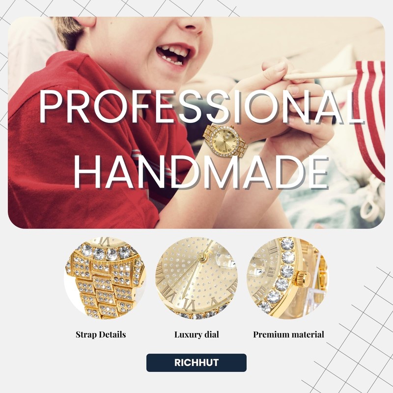 richhut Luxury Diamond Watch for Kids Teen - Iced Out